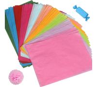 100 Feuilles Papier De Soie,21x30cm Papier D'emballage,Papier De Soie Emballage Coloré,Papier De Soie Pour Pompons,Diy Et Loisirs Créatifs(10 Couleurs)