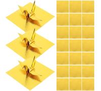 100 Feuilles Papier Origami Couleur Or pour Garçon et Filles