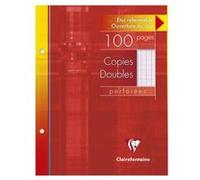Clairefontaine 4421C Un Étui de Copies Doubles Perforées - 17x22 cm - 100 Pages Grands Carreaux - Papier Blanc 90 g - Étui Réutilisable