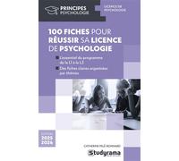 100 fiches pour réussir sa licence de psychologie 2025 - 2026 - Catherine Pelé-Bonnard - Studyrama Eds - broché - Manuel