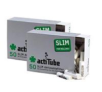 100 filtres à charbon fins ActiTube (Ex Tune) pour cigarettes à rouler.