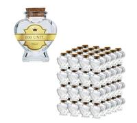 100 Fioles Magiques en Forme de Cœur 70ml avec Bouchon en Liège | Décoration, Cadeaux et Souvenirs de Mariage | Fiole de Potions