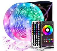 100 ft Bandes lumineuses LED, convient pour la décoration de la maison (2 rouleaux de 50 ft chacun), contrôlable via une application et une télécommande IR 44 touches pour ajuster la luminosité, le ch