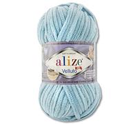 100 g de laine Alize Velluto dans 30 sélections (414 | Bleu azur)