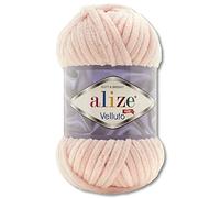 100 g de laine Alize Velluto en 30 au choix (340 | rose poudre)