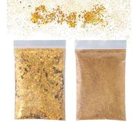 100 g Poudre à Paillettes Or, Fournitures De Loisirs CréAtifs, CréAtif DéCoration Diy, 50g Fin, 50g Paillettes, Poudre PailletéE Pour DéCorer Les Ongles, Le Maquillage