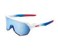 100% GAFAS S2-Totalenergies Team Matte White/Metallic Blue-HyperBlue Multilayer Mirror Lens Lunettes Mixte Adulte, Blanc Mat/Bleu métallique (Multicolore), Taille Unique
