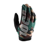 100% Gants Brisker Camo – Cyclisme unisexe adulte – Noir/Vert/Marron