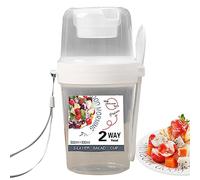 100 gobelets à Yaourt à emporter avec Couvercle sans BPA à emporter, Porridge à emporter, pour Petit-déjeuner, récipients à Fruits, Pots à céréales, Yaourt à emporter avec cuillère