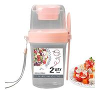 100 gobelets à Yaourt à emporter avec Couvercle sans BPA à emporter, Porridge à emporter, pour Petit-déjeuner, récipients à Fruits, Pots à céréales, Yaourt à emporter avec cuillère