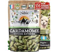 100 gr Cardamome en Gousse, Cardamome Entière, Puissant, Riche, Café, Chai Masala - NABÜR