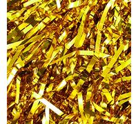 100 grammes de papier plastique pour remplissage de panier, papier déchiqueté, papier de remplissage doré brillant pour emballage cadeau et remplissage de panier