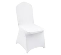 100 housses de chaises en spandex extensible blanc - Convient aux chaises pliantes, idéal pour les mariages, fêtes et banquets