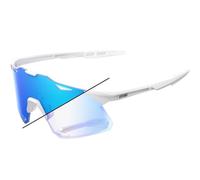 100% Hypercraft - Lunettes de soleil Pearl White Glitter Blue Mirror Photochromic Cat 0-2