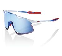 100% - Hypercraft Cat 3 - Lunettes vélo TotalEnergies Team Matte White / Metallic Blue - HiPER® Blue Multilayer Mirror Cat 3