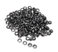 100 œillets métalliques, œillets double face en laiton de 5 mm, œillets à rivets pour ceinture, chaussures, sac, artisanat en cuir, étui et gaine de bricolage, oeillet couture (Black)