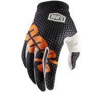 100% iTrack Dot Gants de Motocross, noir/orange, Taille S