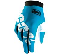 100% iTrack Gants de Motocross, bleu/blanc, Taille S