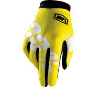 100% iTrack Gants de Motocross, jaune/blanc, Taille S