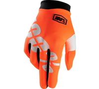 100% iTrack Gants de Motocross, orange/blanc, Taille S