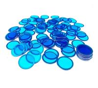 100 Jetons de Loto avec Anneaux Métalliques - Accessoires de Jeu d'Échecs Transparent pour Les Amateurs de Bingo (Bleu)