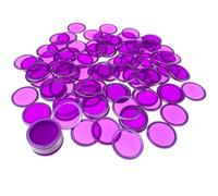 100 Jetons de Loto avec Anneaux Métalliques - Accessoires de Jeu d'Échecs Transparent pour Les Amateurs de Bingo (La Couleur Violette)
