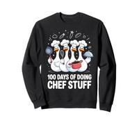 100 Jours à Faire des Trucs de Chef, Mignonne, oie, Cuisine drôle Sweatshirt
