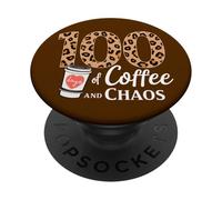 100 Jours de café et de Chaos, 100e Jour d'école rétro Leopard PopSockets PopGrip Adhésif