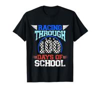 100 Jours de Course à l'école, Course Automobile, 100e Jour d'école T-Shirt