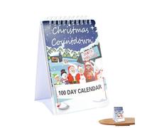 100 jours de Noël Calendrier Calendrier petit de l'avent Noël 2023 Coup femme festive mignon Cadeaux table debout pour le compte à rebours la décoration intérieure bureau
