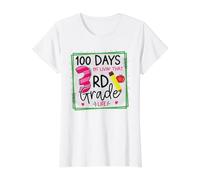 100 Jours de Vie dans Cette Vie de 3e année 100e Jour d'école T-Shirt Graphique avec Valeur, Femme, Blanc, XS