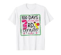 100 Jours de Vie dans Cette Vie de 3e année 100e Jour d'école T-Shirt Graphique avec Valeur, Homme, Blanc, XL