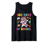 100 Jours d'école à tamponner Une Jolie Licorne en Forme de Coquette pour Filles Débardeur