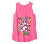 100 Jours d'école à tamponner Une Jolie Licorne en Forme de Coquette pour Filles Débardeur