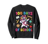 100 Jours d'école à tamponner Une Jolie Licorne en Forme de Coquette pour Filles Sweatshirt