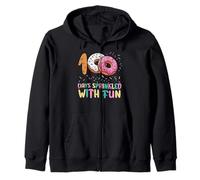 100 Jours d'école, Beignets saupoudrés de Bonbons Amusants, 100e Jour, Filles et Enfants Sweat à Capuche