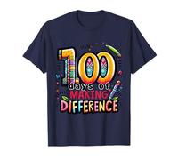 100 Jours d'école Faisant la différence 100e Jour Enseignant Jeunesse T-Shirt