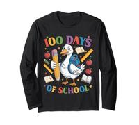 100 Jours d'école pour Les Amoureux des Canards, 100e Jour d'école pour garçons et Filles Manche Longue