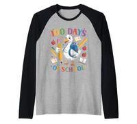 100 Jours d'école pour Les Amoureux des Canards, 100e Jour d'école pour garçons et Filles Manche Raglan