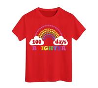 100 Jours d'école T-Shirts pour garçons Filles dans Mes 100 Jours T-Shirt Joyeux 100e Jour d'école Imprimé Hauts décontractés Chemisiers Évasés pour Fille Manches Longues (Red, 6-7 Years)