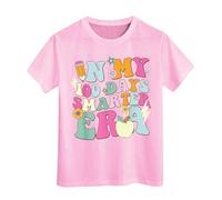 100 Jours d'école T-Shirts pour garçons Filles dans Mes 100 Jours T-Shirt Joyeux 100e Jour d'école Imprimé Hauts décontractés Tunique Grande Taille pour Fille Manches Courtes (6-7 Years)