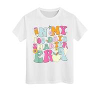 100 Jours d'école T-Shirts pour garçons Filles dans Mes 100 Jours T-Shirt Joyeux 100e Jour d'école Imprimé Hauts décontractés Chemise Manches Longues en Coton Grande Taille (White, 6-7 Years)
