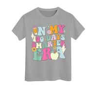 100 Jours d'école T-Shirts pour garçons Filles dans Mes 100 Jours T-Shirt Joyeux 100e Jour d'école Imprimé Hauts décontractés Chemise Manches Longues en Coton Grande Taille (Grey, 6-7 Years)