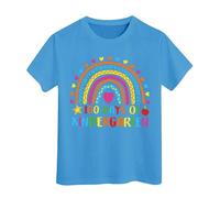 100 Jours d'école T-Shirts pour garçons Filles dans Mes 100 Jours T-Shirt Joyeux 100e Jour d'école Imprimé Hauts décontractés Tuniques Fluides avec Leggings (Blue, 6-7 Years)