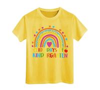 100 Jours d'école T-Shirts pour garçons Filles dans Mes 100 Jours T-Shirt Joyeux 100e Jour d'école Imprimé Hauts décontractés Tuniques Fluides avec Leggings (Yellow, 6-7 Years)