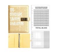 100 jours d'économie d'argent - Enveloppe de rangement budgétaire - Enveloppes de bar pour le bureau, la maison et les couples - Plan pour l'avenir - Couleur jaune - Serrure avec mot de passe