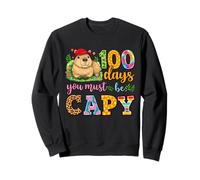 100 Jours où tu Dois être Capy, Un Joli écolier léopard Capybara Sweatshirt