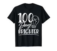 100 Jours Plus Lumineux et 100e Jour d'école pour Enseignant ou étudiant T-Shirt Graphique avec Valeur, Homme, Noir, S
