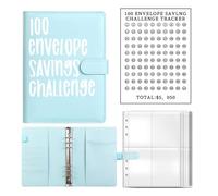 100 jours pour économiser de l'argent - Enveloppes de rangement budgétaire - Enveloppes de bar pour le bureau, la maison et les couples - Plan pour l'avenir (bleu clair)
