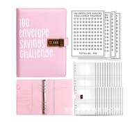100 jours pour économiser de l'argent - Enveloppes de rangement budgétaire pour le bureau, la maison et les couples - Plan pour l'avenir (serrure à mot de passe rose)